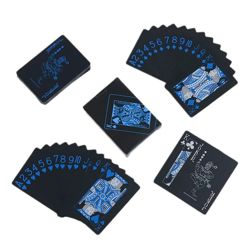 Playing Cards Game Poker Cards Board Child Kid Toy Waterproof Plastic PVC Black Blue Red Yellow Green Deck Card High-end Classy