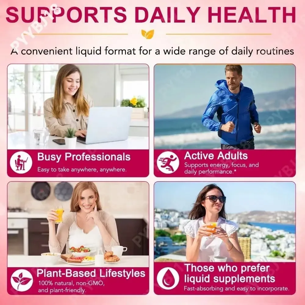 8-in-1 Vitamin B Complex Drops Maximum Absorption with Folate Vitamin B12 Supports Energy Focus Metabolism & Nervous Health 60ML — image 4