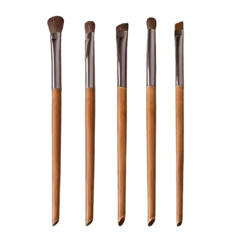 5pcs Horse Hair Eyeshadow Makeup Brushes Set with Bag Eyebrow Eye Shadow Blending Brushes Make up Brush Animal Hair Makeup Tools