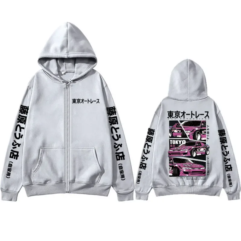 Anime Tokyo Initial D Drift AE86 Takumi Fujiwara JDM Car Zipper Hoodies Men Women Fashion Casual Zip Up Sweatshirts Jackets Coat — image 5