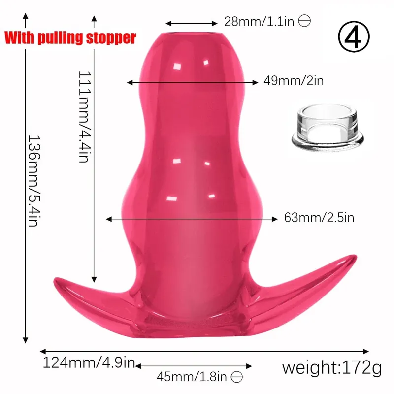 Ensemble de plug anal tunnel creux en TPE violet, bouchons d'étirement anal ouverts gradués, jouet sexuel flexible pour hommes et femmes