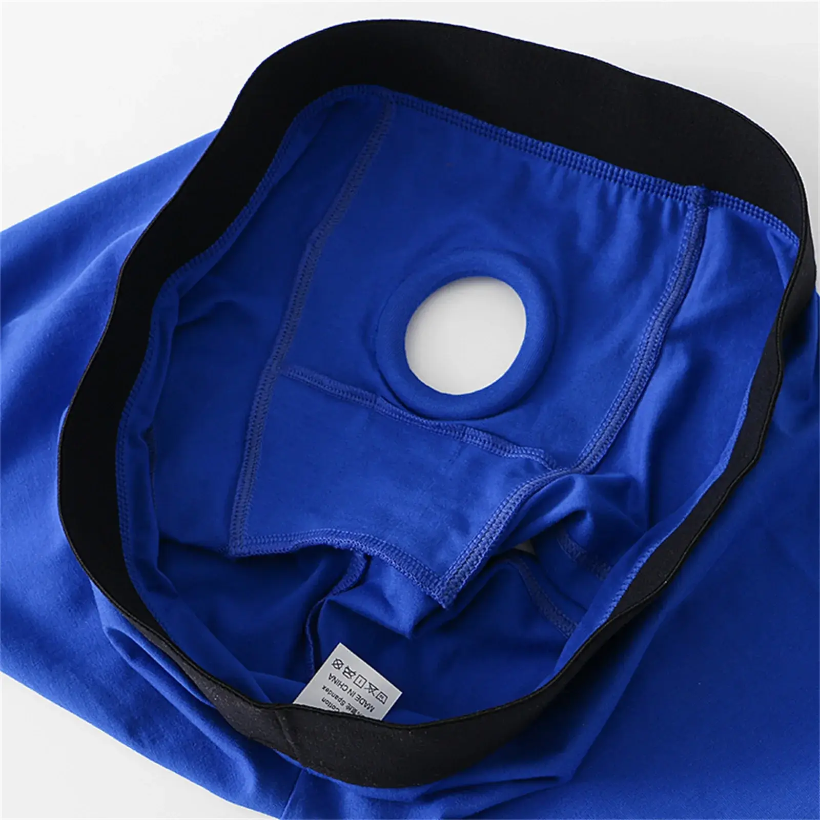Men's Boxers Front Hole Pouch Underwear Silicone Cockring Sexy Boxershorts Malapad na Waistband Cotton Underpants Hollow Out Lingerie — image 17