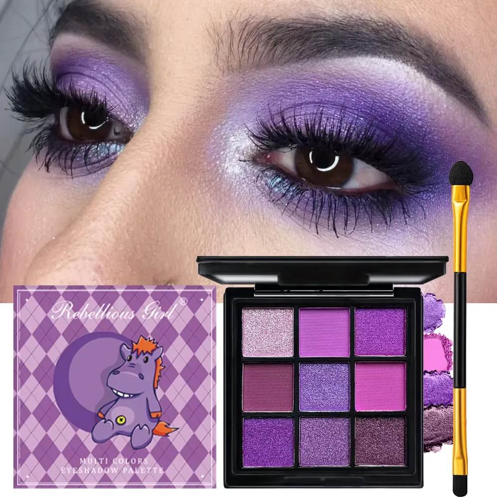 9-Grid Multi-color Eyeshadow Palette Glitter Pearlescent Matte Eye Shadow Shimmer Long Lasting Women Eye Makeup palette Cosmetic — image 2
