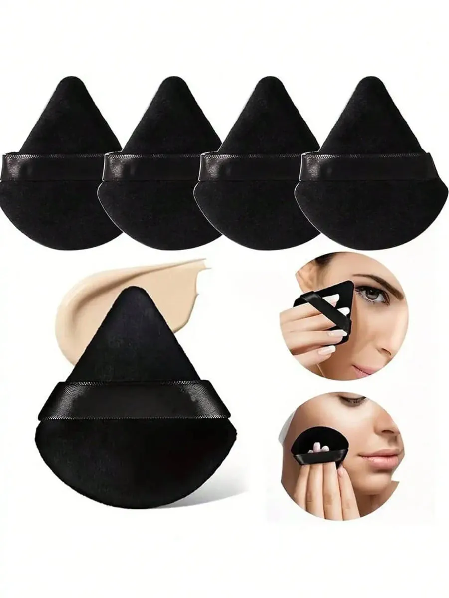 50/40/30/20/10/5 Triangular Velvet Puffs Reusable Puffs Face and Eye Makeup Puffs Foundation Make-up Powder Makeup Tools — image 4