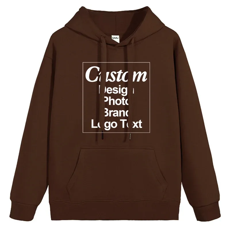 High Quality Custom Hoodie Cotton Sweatshirt Print Embroidery Brand Logo Text Photo Design Men Women Famliy Team Clothing 300g