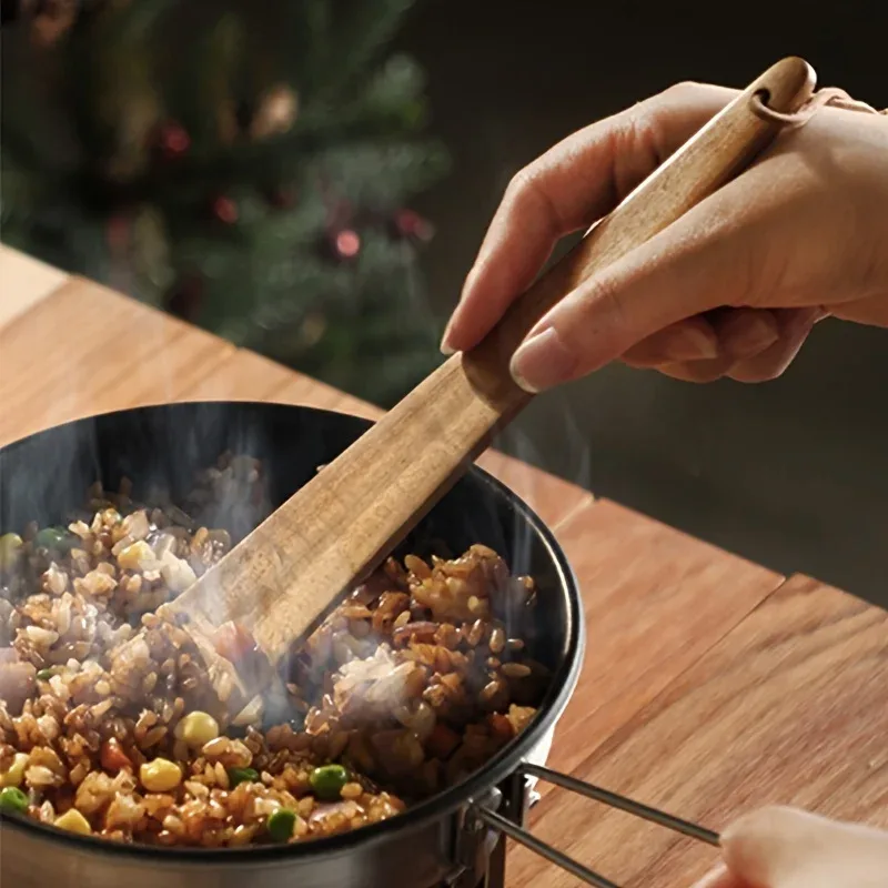 Teak Wood Spatula Small Kitchen Spatula for Cooking Egg Pancake Turner Outdoor Cooking Spatula Utensils Kitchen Tools — image 2