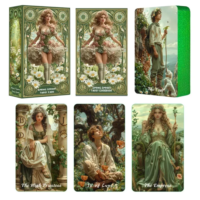 Tarot Cards for Beginners with Guidebook Spring Sprout Tarot Deck 80 Oracle and Tarot Cards Cards with Gilded Learning Edge