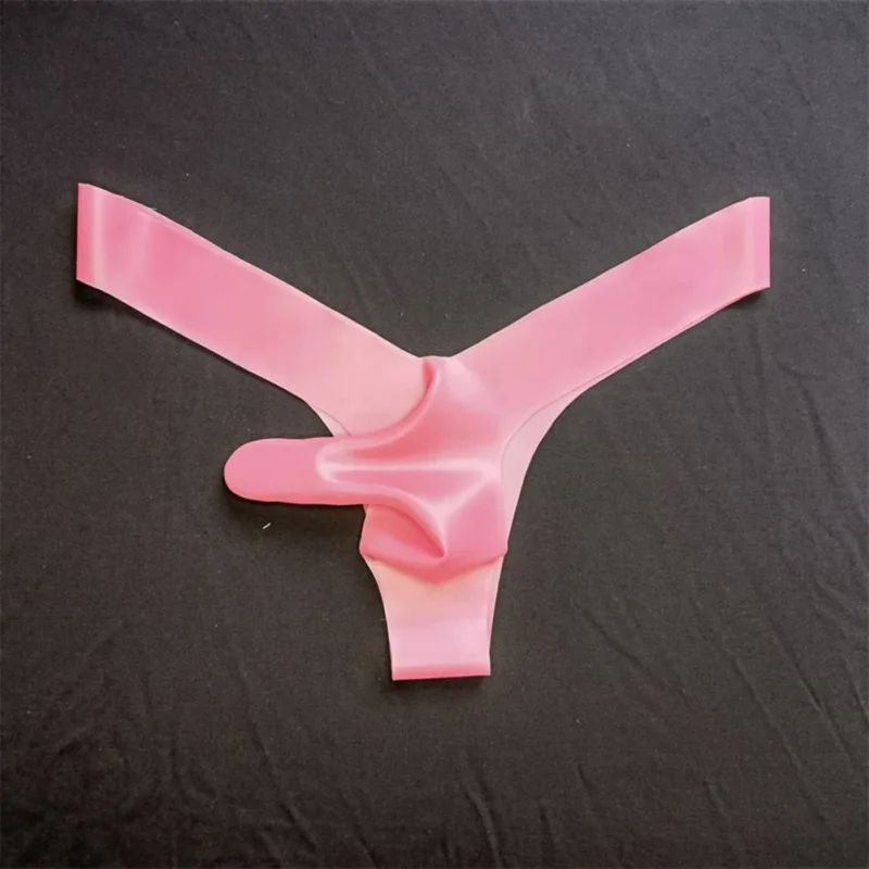 Mens Latex Foam Soft G-strings Sexy Lingerie Underwear Rubber Elephant Nose Pouch Thongs Man Sheer Exotic Panties — image 4