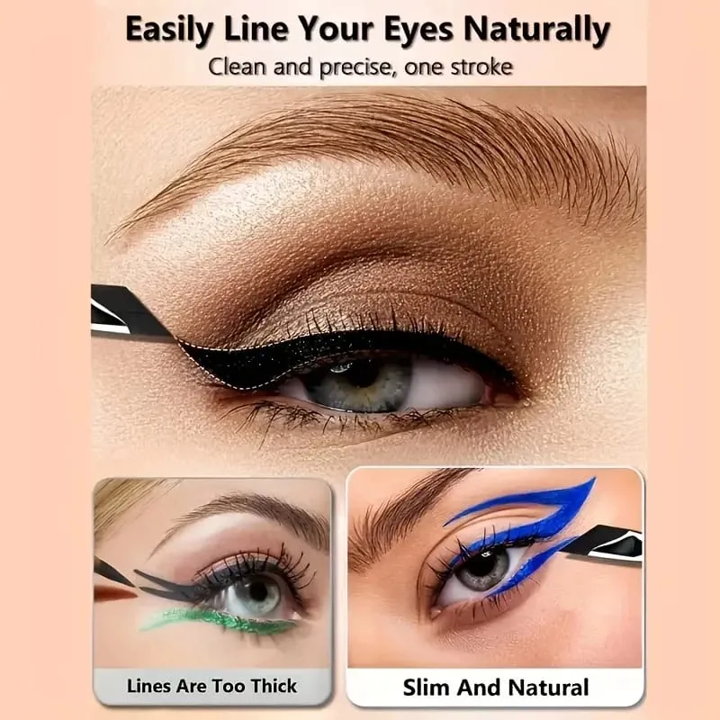 5pcs Eyeliner Brush Set with Tilted Fine Blade Suitable for Precise Application - Suitable for All Skin Types.