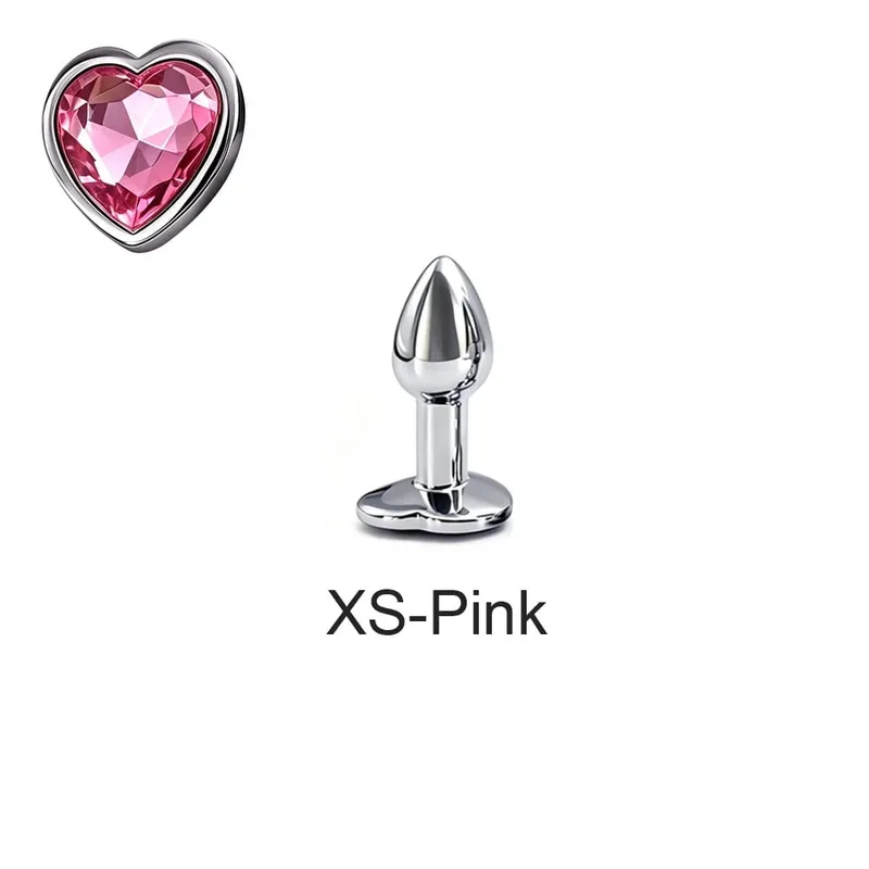 5 Sizes Metal Anal Plug Set with Heart Base Smooth Prostate Massage Butt Plug Sex Toys for Men Women Couples