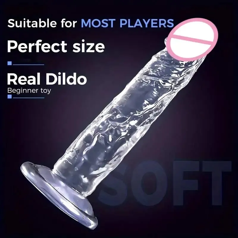 ราคาถูก Super นุ่มสมจริงผู้หญิงเร้าอารมณ์ Anal Big Dildo ดูดถ้วย Jelly Dick เพศของเล่น Clitori ช่องคลอด Masturbators อวัยวะเพศชาย — image 3