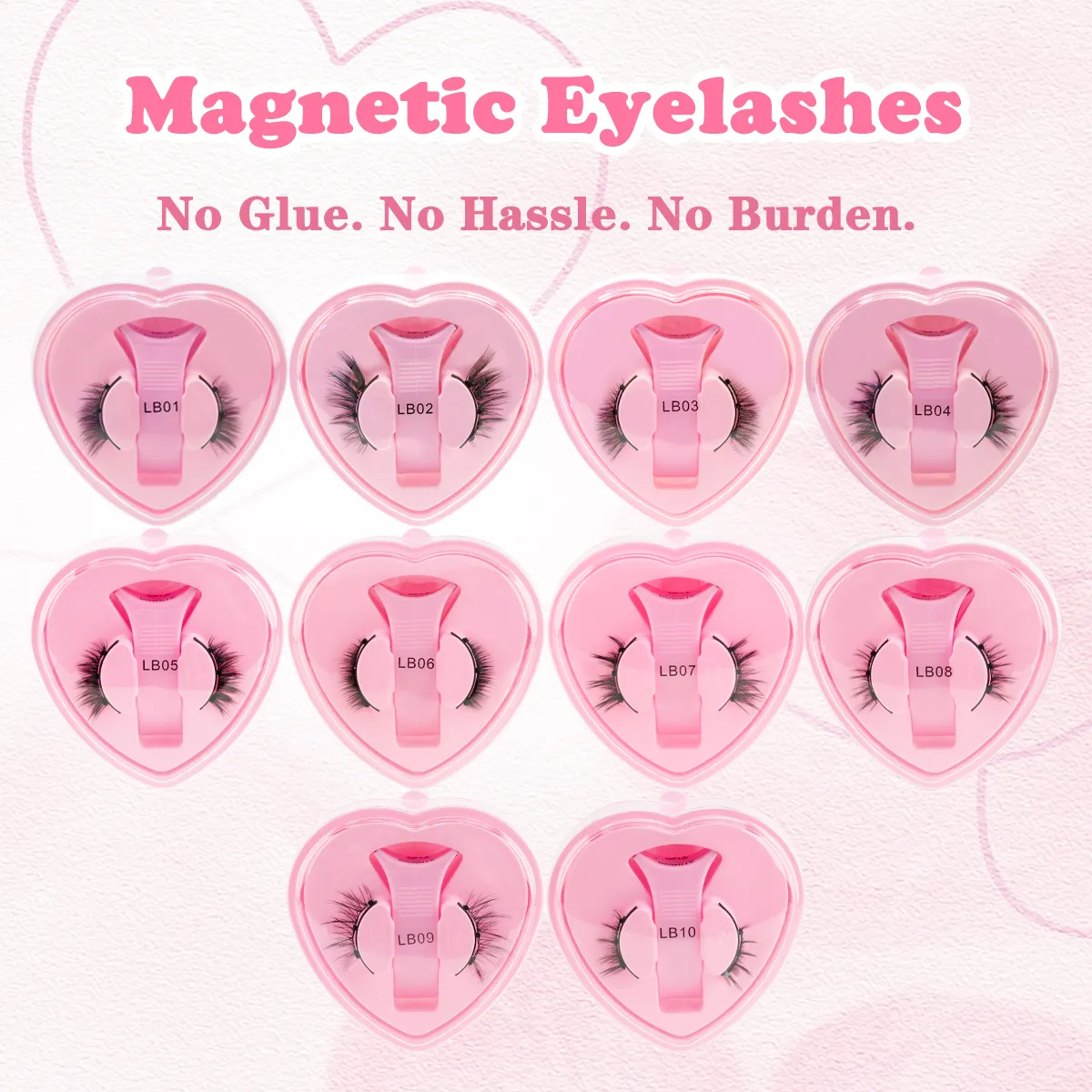 Magnetic Eyelashes Kit Natural 3D Mink Lashes Thick Fluffy False Lashes No Glue Needed Fake Eyelash Makeup Faux Cils