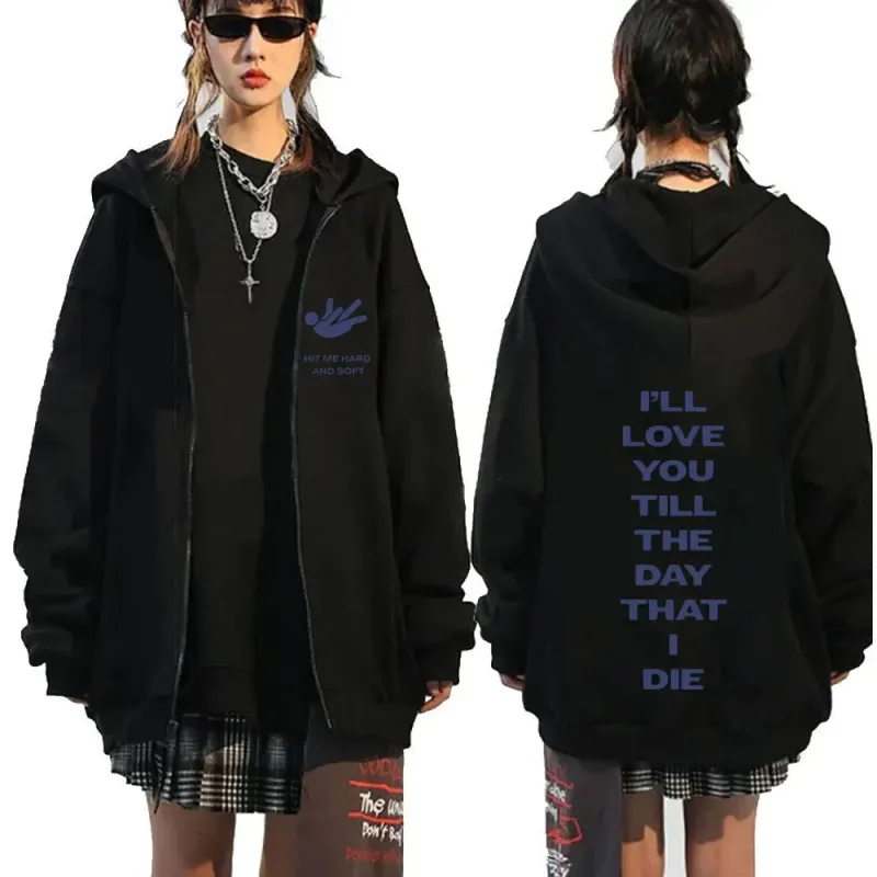 Hit Me Hard and Soft 2025 Tour Zipper Hoodies Fans Gift Men Women Clothing Pullovers Fashion Hip Hop Zip Up Sweatshirts Jackets