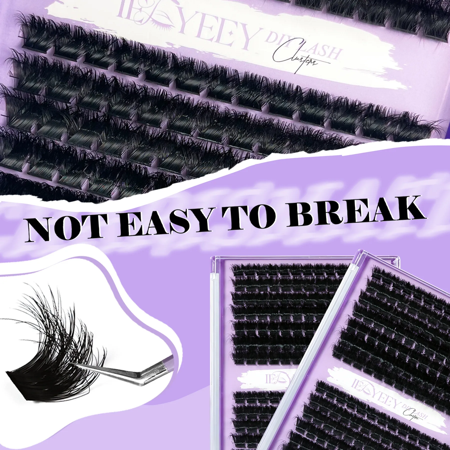 5D Volume Fluffy Lashes Clusters 50D-150D Natural Thick Mink Cluster Lashes 10-18mm Mixed Length DIY Eyelash Extensions — image 3