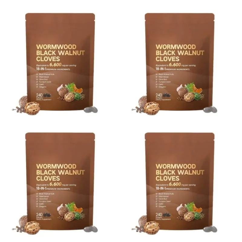 Wormwood Black Walnut Cloves 6600mg 18 In 1 Herbal Softgels Detox Digestive Health Gut Support Pumpkin Seed Garlic Oregano 240