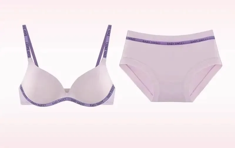 Trendy Dopamine Multicolor Seamless Bra Panty Set Sexy Push Up Small Bust Lift Wireless Soft Support Daily Party Plus Size 32-38