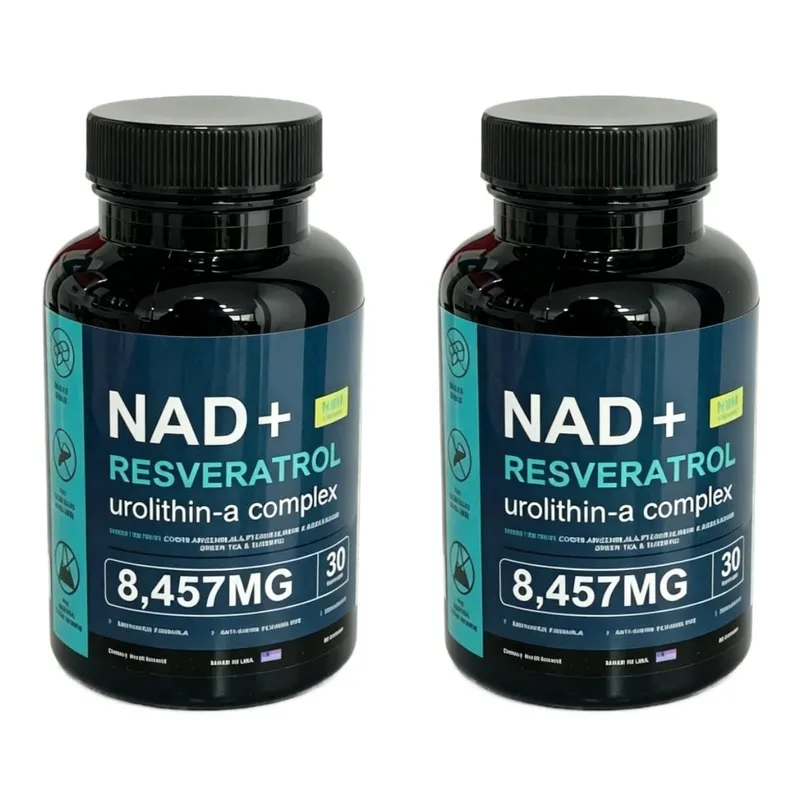 NAD+ Capsules Liposomal Supplement for Adults Supports Energy Cellular Health with Urolithin A Resveratrol & Green Tea 60 Counts
