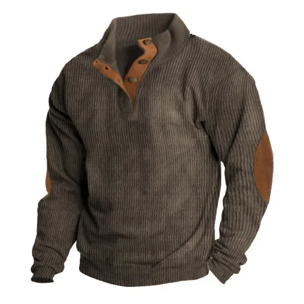 2026 Autumn Winter New Men Corduroy Stand Collar Long Sleeve Jacket Outdoor Casual Sweatshirts — image 8