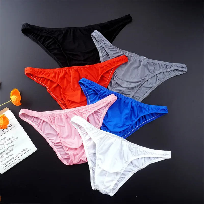 Người Đàn Ông Màu Trơn Ice Silk Quần Đùi Liền Mạch Eo Thấp U Lồi Quần Lót Nam Quần Lót Siêu Mỏng Co Giãn Thoáng Hơi Thở Nhanh quần