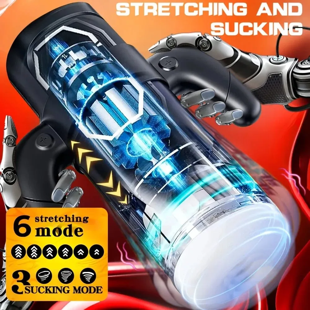 Male Masturbator Cup With 6 Thrusting & 3 Sucking And 9 Vibration Modes With Heating & Pronunciation & Gamepad Sex Toys for Men — image 2