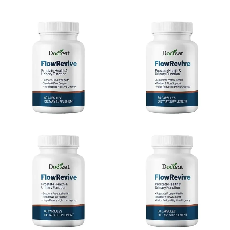 Docteat FlowRevive Prostate Health Capsules for Men with Quercetin Supports Normal Urinary Flow & Bladder Comfort 60 Capsules