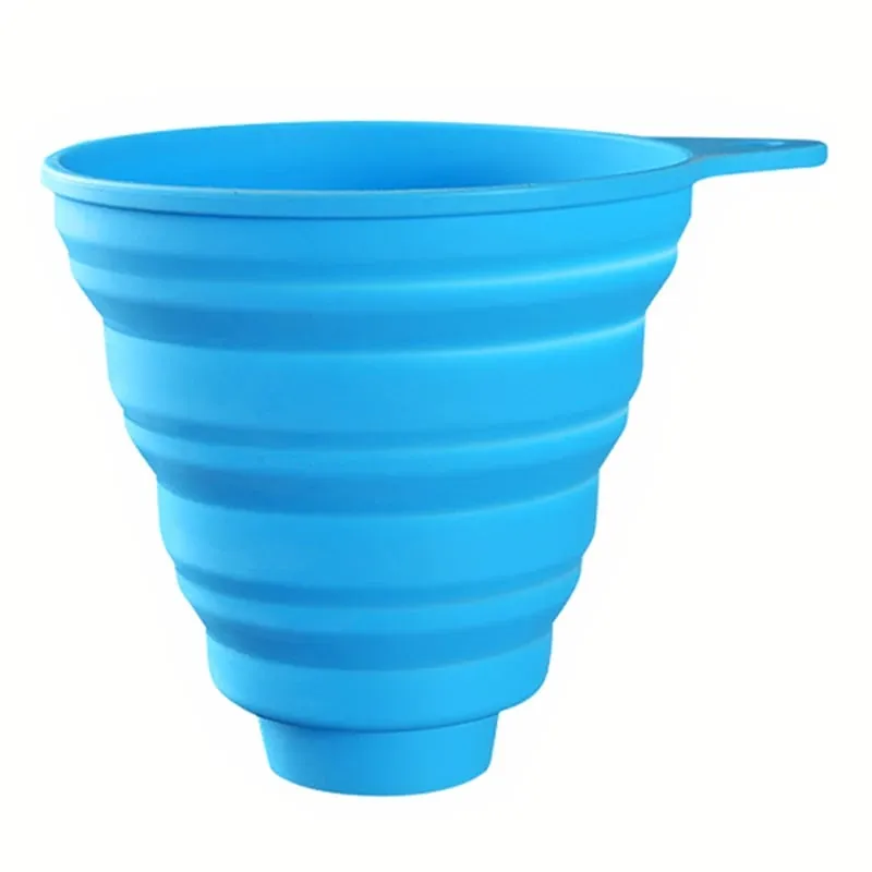 Silicone Funnel Gel Foldable Collapsible Fill Hopper S/L for Kitchen Jar Bottle Feeder Wine Auto Engine Oil Petrol Transfer