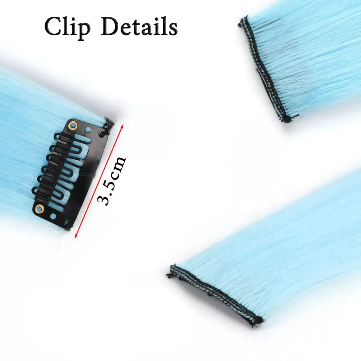 Extensiones de cabello que brillan en la oscuridad, 20 pulgadas, Clip, postizos de colores luminosos, pinzas para el cabello de arcoíris, peluca sintética recta