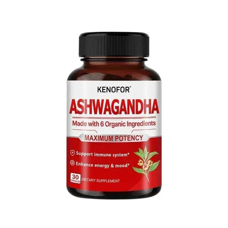 Økologisk Ashwagandha - 120 vegetabilske kapsler Ren økologisk Ashwagandha-pulver og rodekstrakt - Lindrer stress Forbedrer humøret