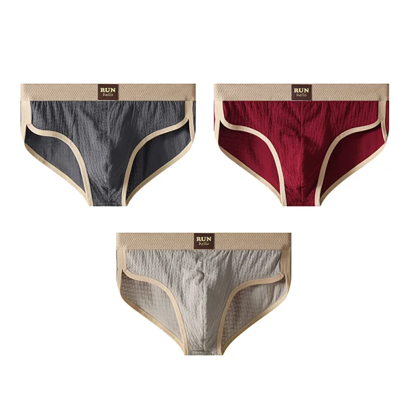 3PCS/Pack 100% Cotton Delicate Jacquard Men's Brief Antibacterial Breathable Crotch Men's Panties Soft Stretch Underwear for Man — image 19