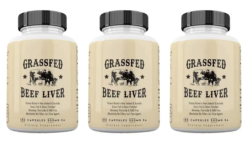 Grassfed Beef Liver Capsules 500mg Each Pasture Raised Bovine Liver Supplement Non GMO 180 Capsules