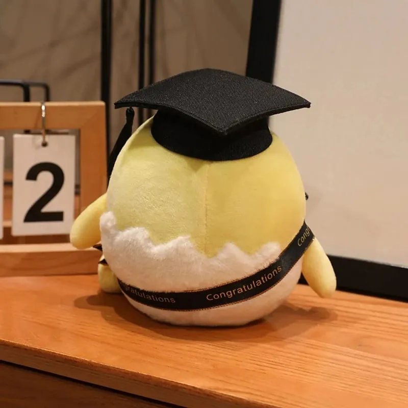 15/25cm Ribbon Humanoid Egg Plush Toy Graduation Bachelor Doctor Stuffed Plushie Kawaii Mascot Souvenir Classmate Gift — image 7