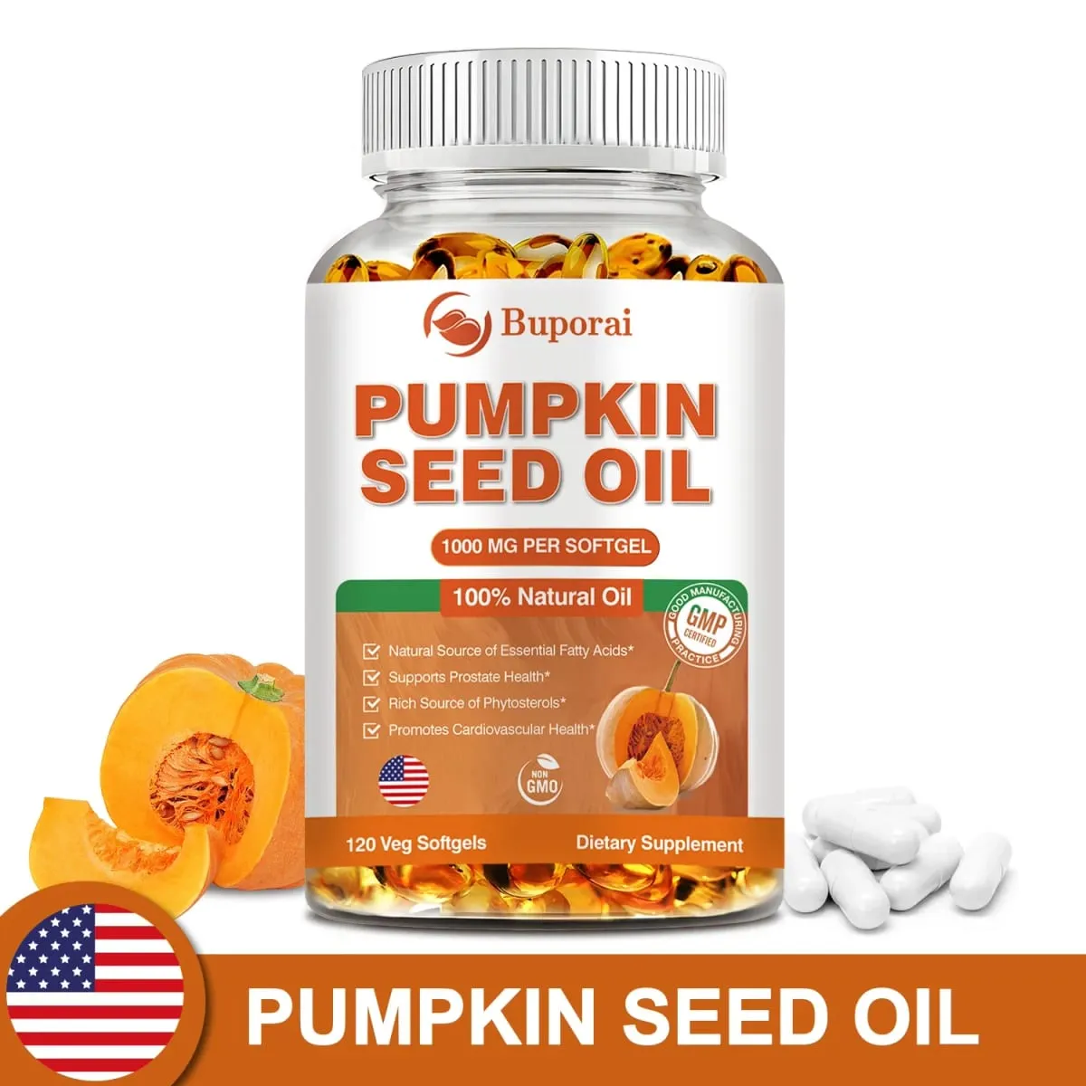 Pumpkin Seed Oil - Promotes Hair Growth Urinary Tract and Prostate Health Cardiovascular Support Supplement