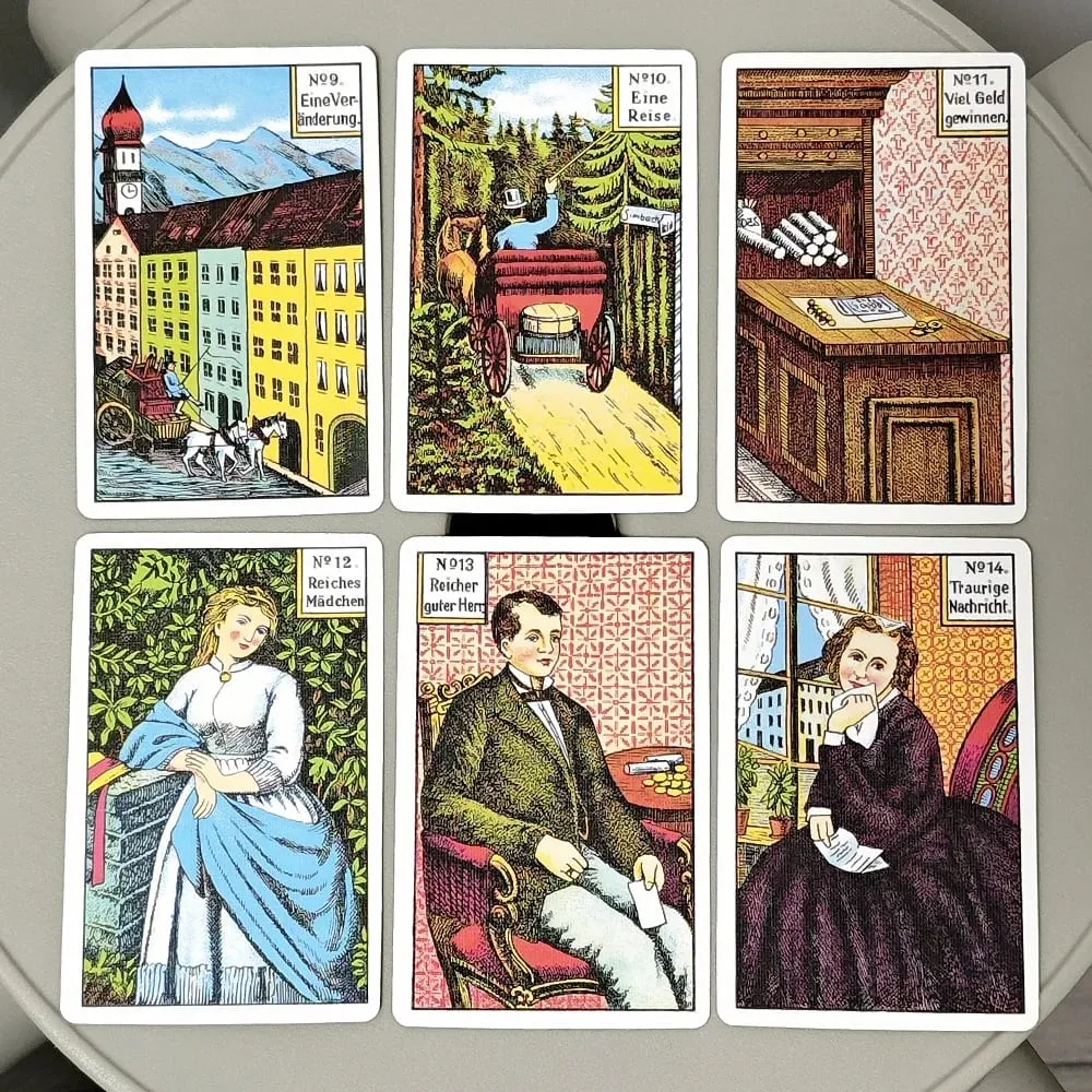 Kipper Wahrsagekarten Cards-36Pcs Vintage German Biedermeier Style Oracle Cards for Fortune Telling & Divination German Version — image 5