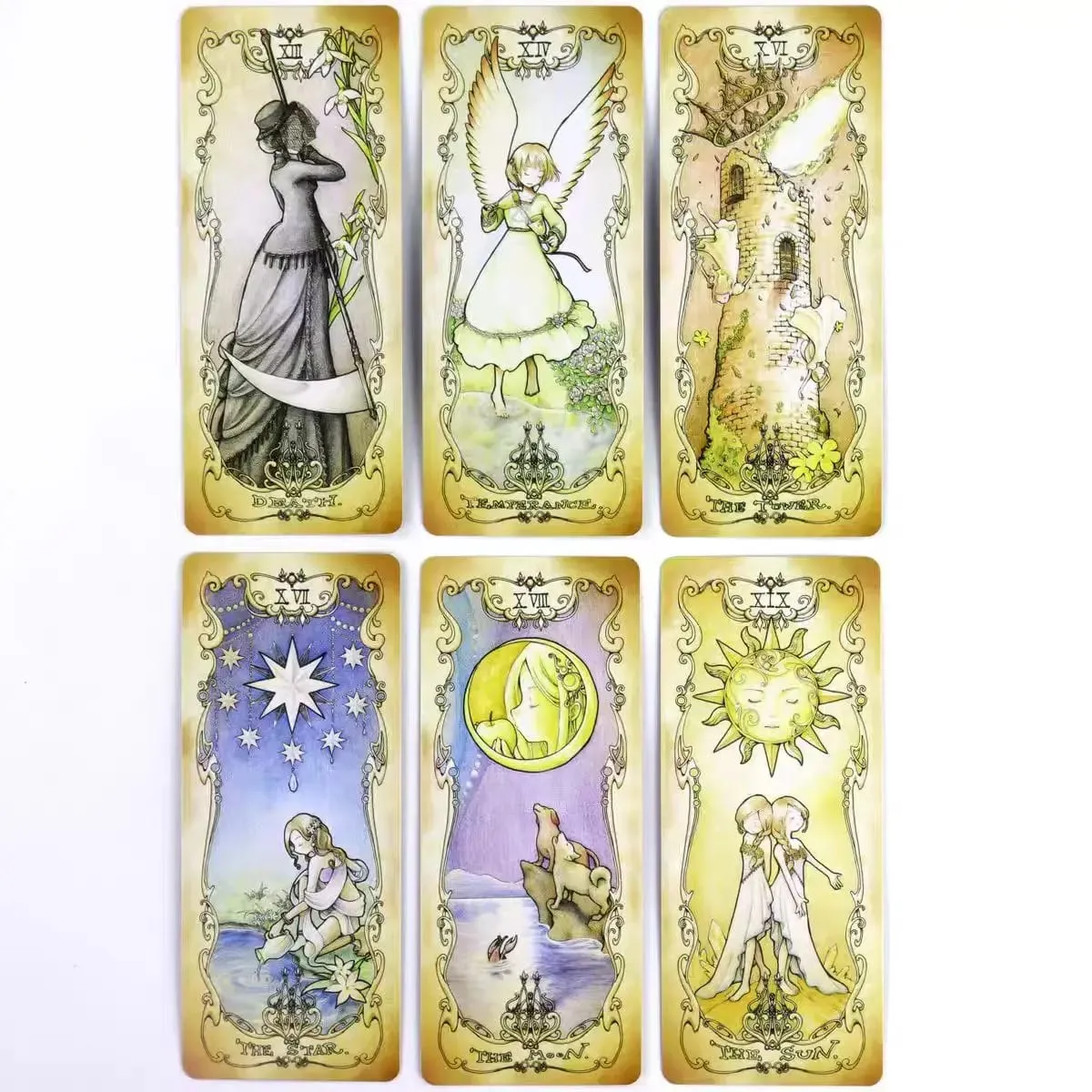 Low Scare Tarot Cards 78PCS Anime Fairy Tale Deck Kawaii Cute Oracle Divination Beginner Friendly Witchcraft Spirit Board Game