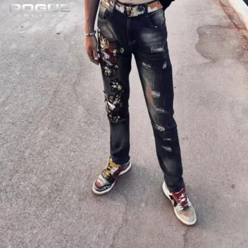 Y2K American High Street Embroidered Tiger Jeans Unisex Distressed Vintage Denim Trousers Streetwear Luxury Casual Harajuku New — image 6