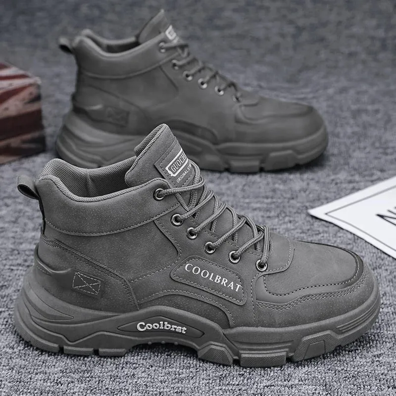Men‘s Casual Sneakers High Quality Comfortable High Top Ankle Boots Chelsea Fashion Cowboy Work Shoes Trendy Versatiled Hombres