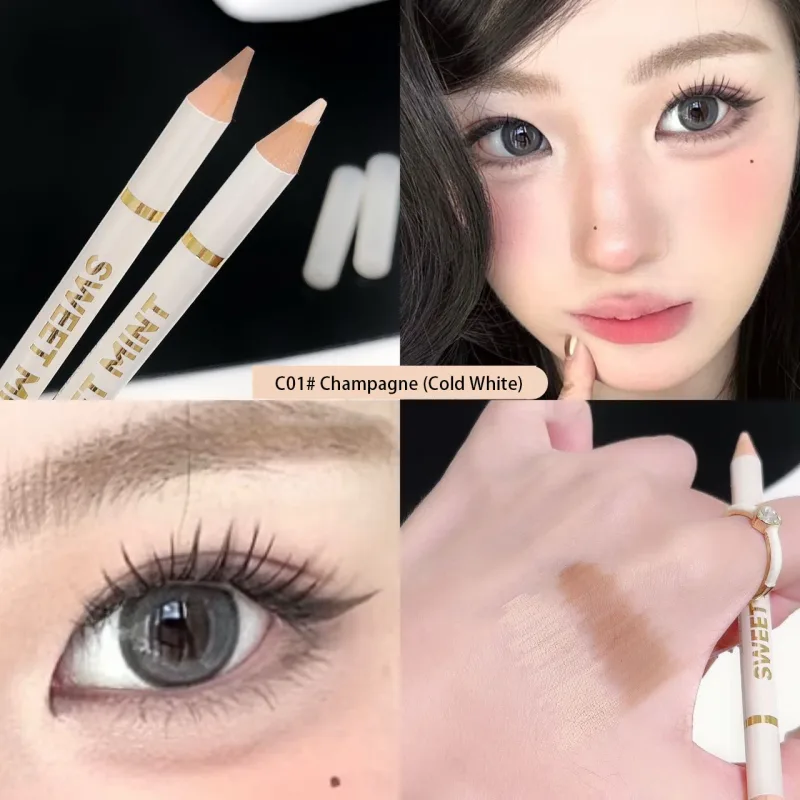 2-in-1 Apricot Pink Matte Under Eye Pencil Aegyo Sal Matte White Highlighter Lying Silkworm Pen Eye Makeup Easy To Use Eyeshadow — image 8