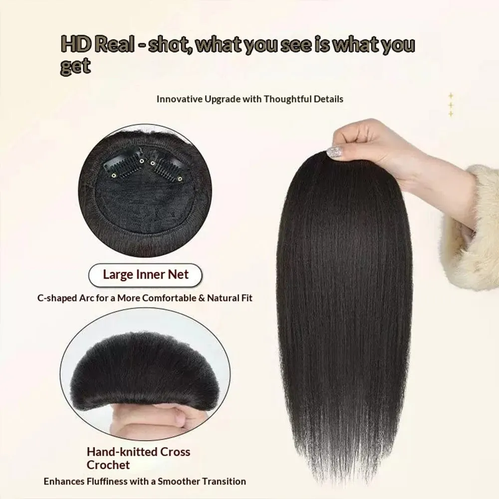 Synthetic Western Style Hair Topper Women Volume Boost Fluffy Invisible Hair Piece Bridal Wedding Hair Extension — image 3