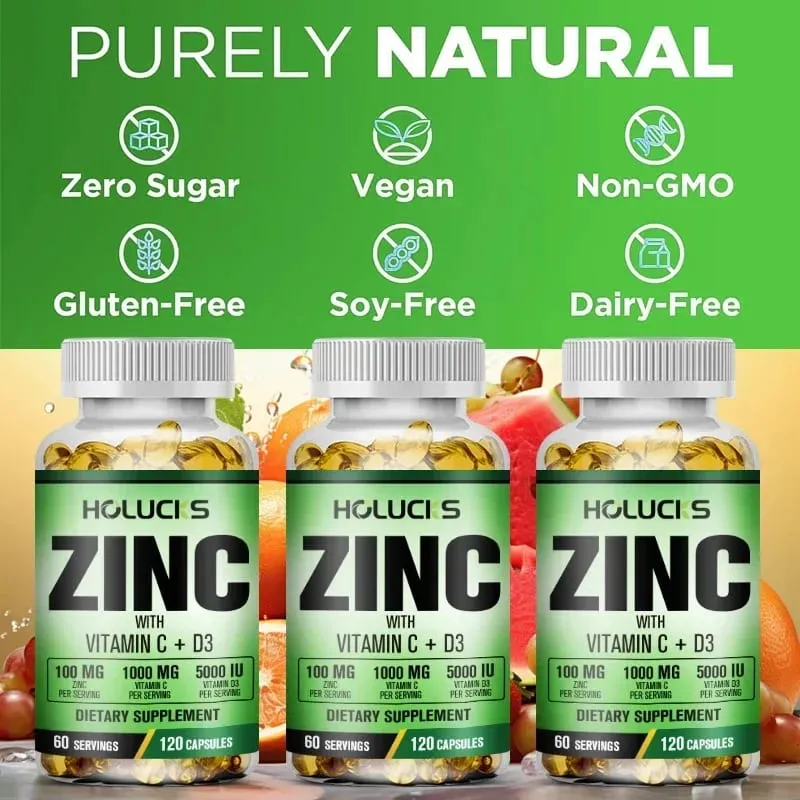 Buy 2 Get 2 Free! Zinc Capsules Support Strong Immunity & Overall Vitality Respiratory Health & Strong Bones Antioxidant