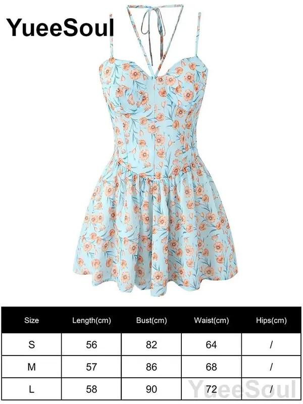Blue Printed Mini Dress 2026 Summer New Elegant Party Birthday Evening Dresses Y2K Sweet Cute High Street Casual Women Dress — image 29