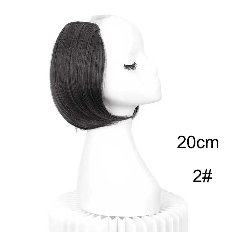 20/30cm Synthetic Short Straight Internal Buckle V-shaped Half Head Hair Extension Invisible Hairpiece for Women