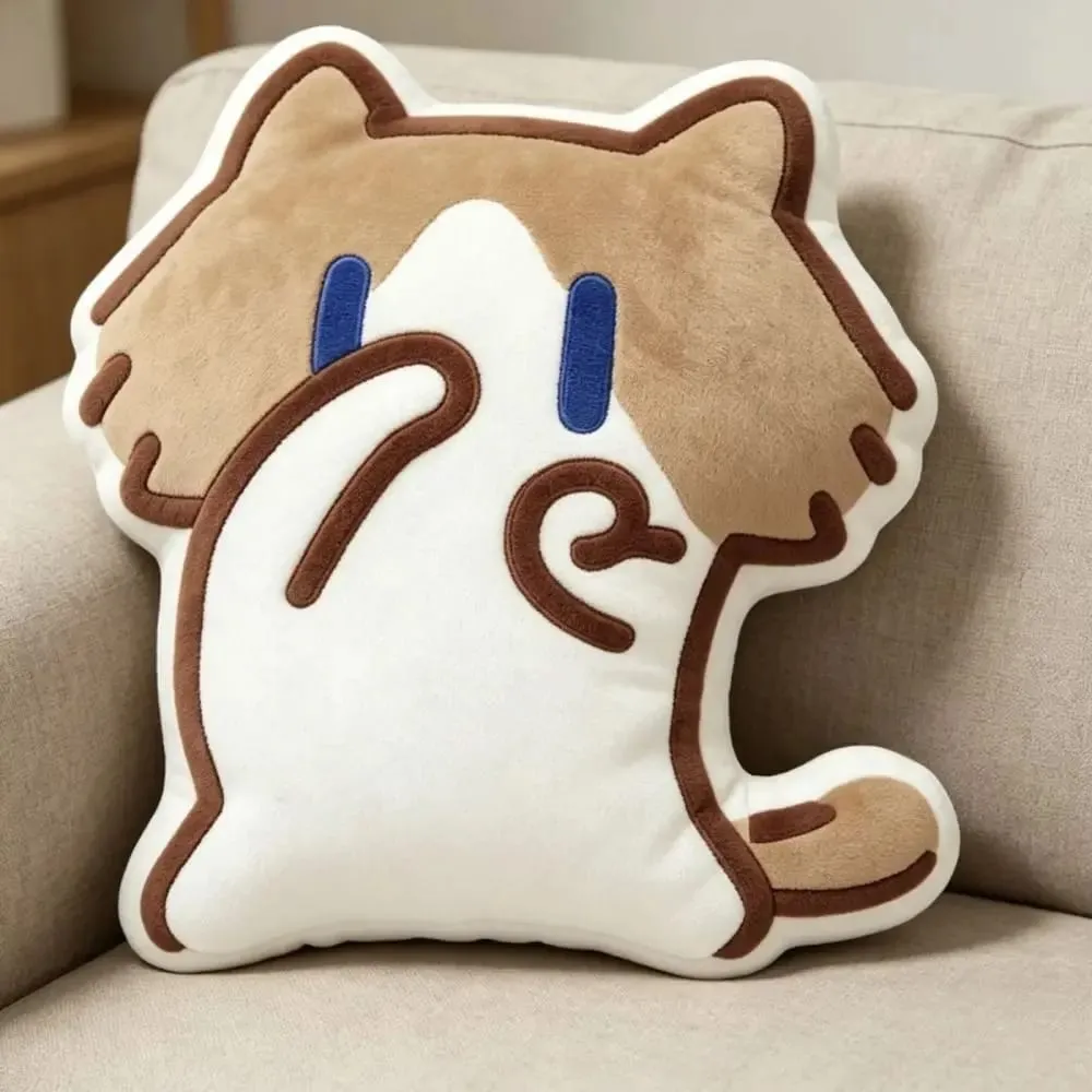 Cute Soft Monthly Salary Cat Plush Home Ornament Sofa Decor Cat Plush Throw Pillow Cushion Cartoon Cat Stuffed Pillow Student — image 3