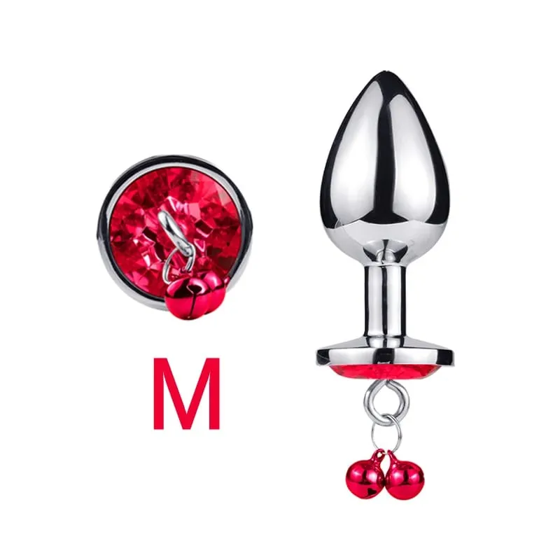 3 Sizes Metal Bell-shaped Anal Plug Traction Chain Anal Massage Prostate Stimulation Massage Tools Adult Sex Toys For Couples