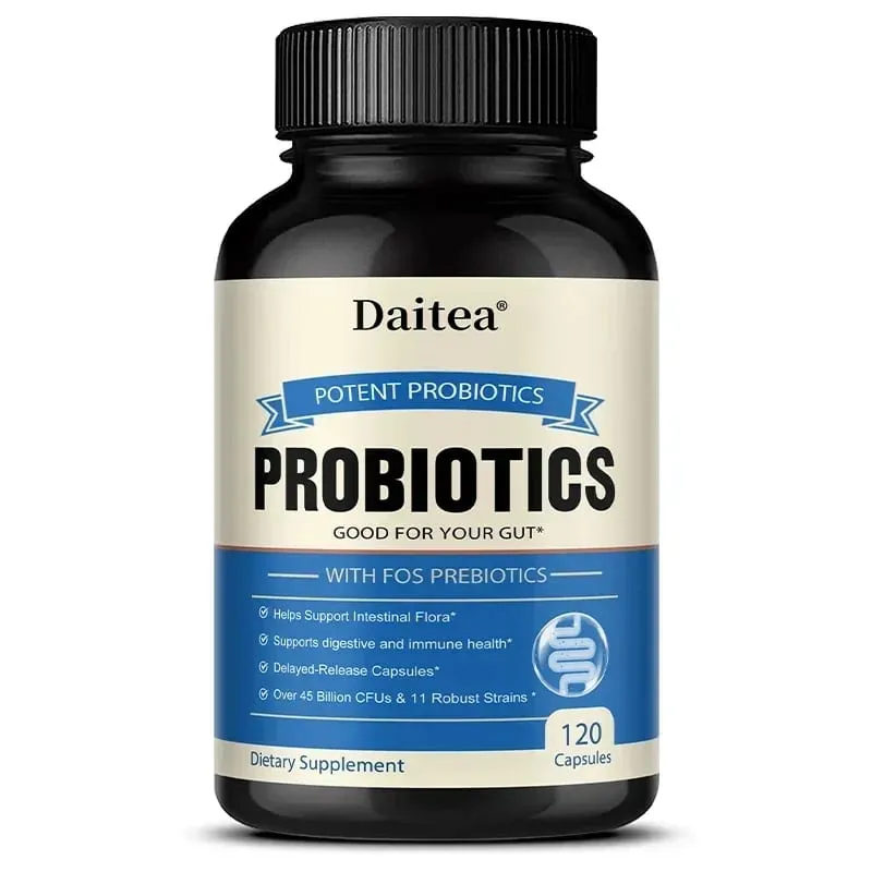Probiotics 45 Bilion CFUs with Prebiotics Supports Immune Gut Health for Women & Men - 120 Capsules