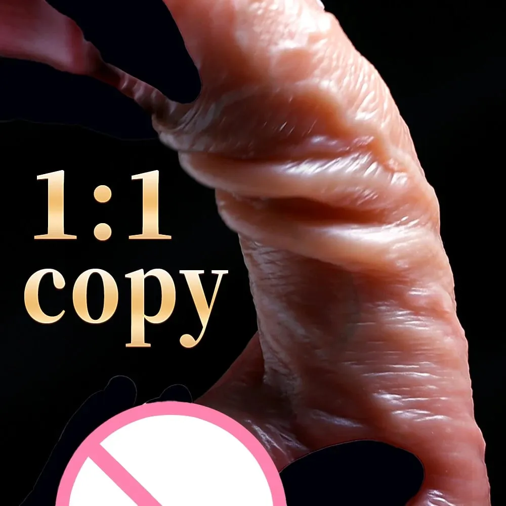 Realistic Dildo Sliding Foreskin Big Penis Suction Cup Dildos Female Masturbator Fake Dick Adult Anal Sex Toys for Women Men Gay