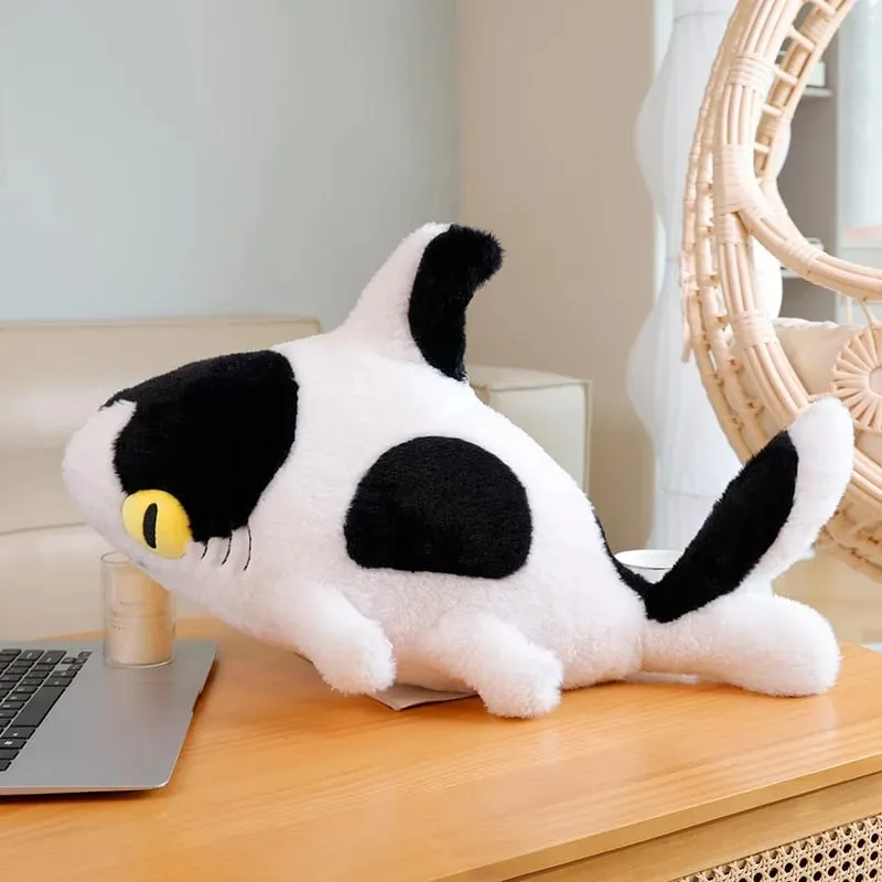50/70cm Simulation Shark Plush Pillow With Cow Print Fluffy Decompression Cushion Home Decor Photography Prop Holiday Gift — image 7
