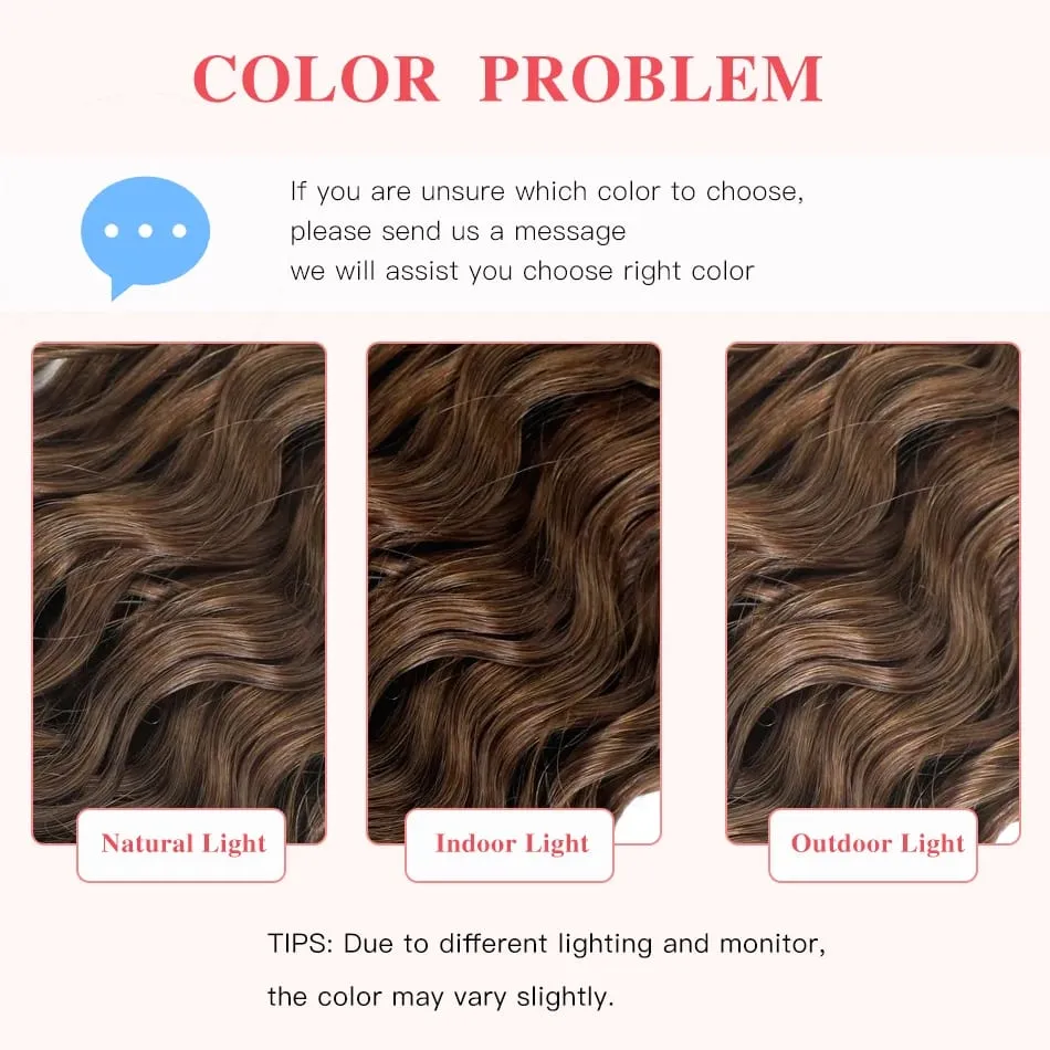 12A Curly Clip in Hair Extensions Brown Water Wave Real Remy Human Hair Clip in Extensions for Women Curly Clip Ins 7pcs 120g — image 4
