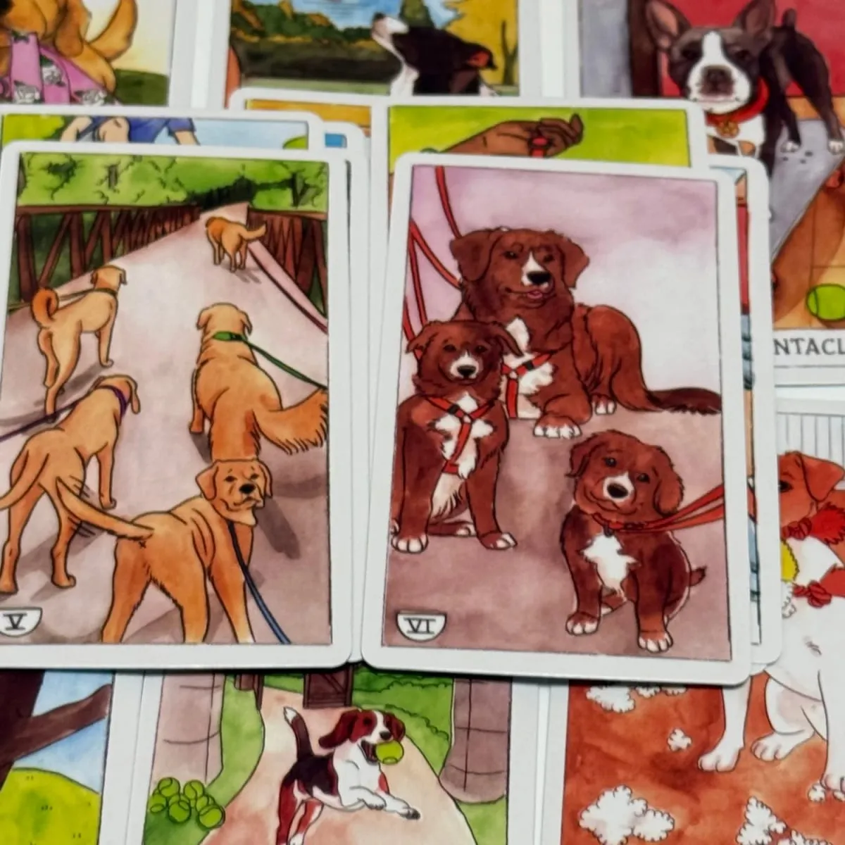 Dog Tarot Deck Cute 78PCS Waite Tarot Cards Canine Watercolor Illustrations - Unique Dog Lover Gift