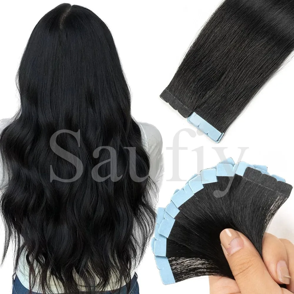 12-20inches Balayge Blonde Mini Tape in Human Hair Extensions Double Side Invisible Seamless Tape Ins Hair 10pcs/Pack Natural Straight Black Blonde Balayge Brown Mini Tape In Hair Extensions