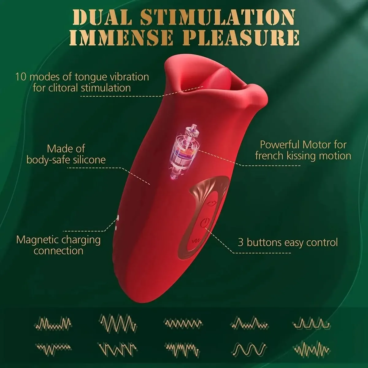 Women G-Spot Tongue Licking Vibrator Clitoris Vagina Stimulator Massager Nipple Oral Massager Female Massager Sex Toys — image 4